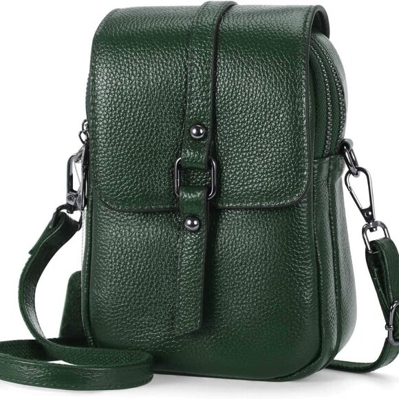 Women\'s Leather Crossbody Purse Wallet Small Phone Bag Compact Travel